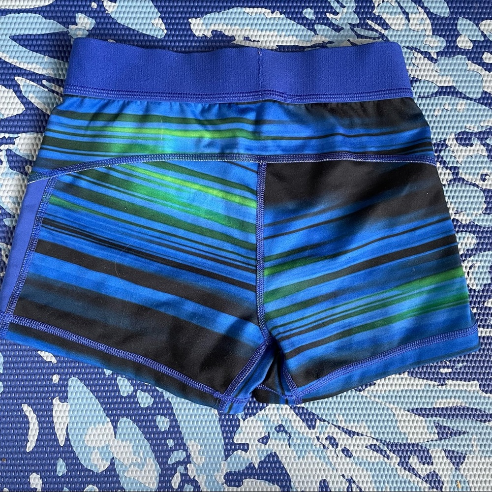 Adidas Blue Pattern Techfit Compression Shorts Si… - image 3